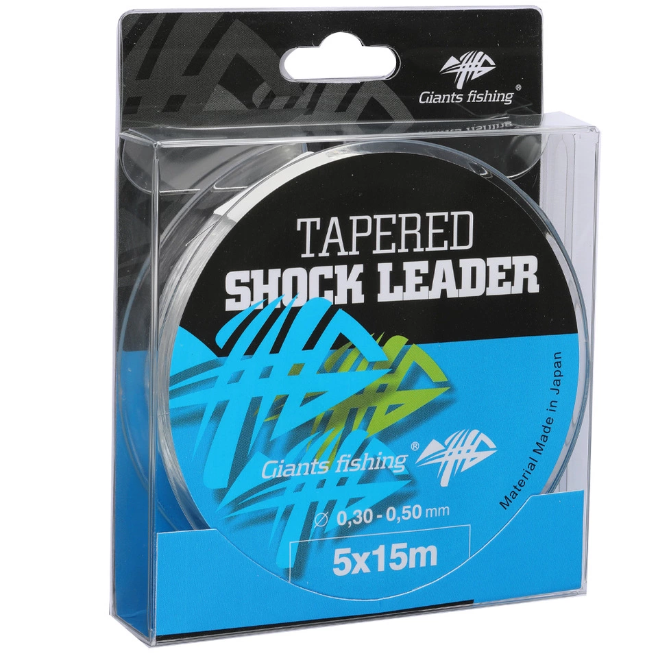 Giants fishing Ujímaný šokový vlasec Tapered Shock Leader 5 x 15 m