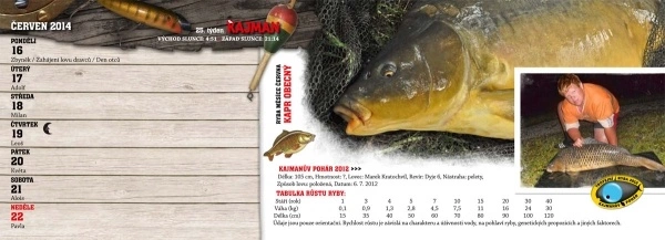 KAJMAN Rybářský kalendář 2014