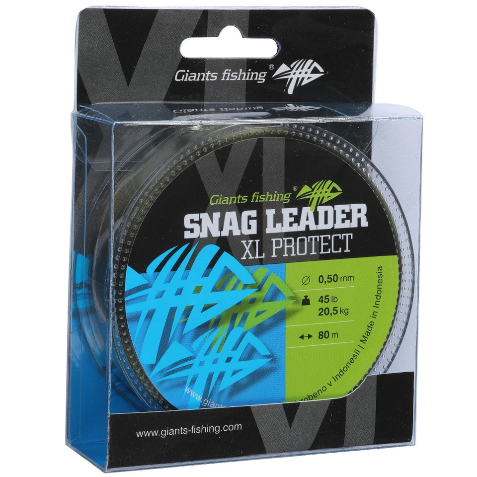 Giants fishing Šokový vlasec Snag Leader XL- Protect Army Green 80m