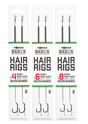 Korda Návazce Basix Hair Rigs Wide Gape 2 ks