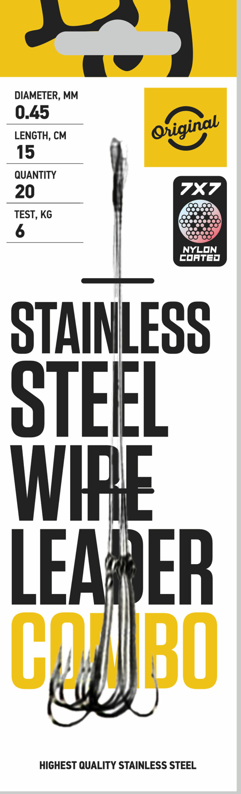 Lucky John ocelové lanko Stainless steel wire leader combo 7x7, 1ks
