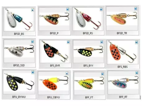 Akční krabice VIBRAX FLUORESCENT/HOT PEPPER/SHAD/UV vel.4-5 2022(42 ks)