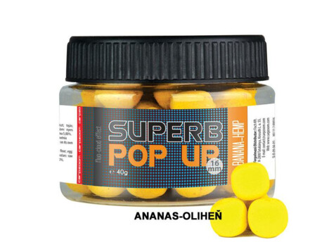 Carp Zoom SUPERB POP UPS - 40 G/16 MM/ANANAS-OLIHEŇ