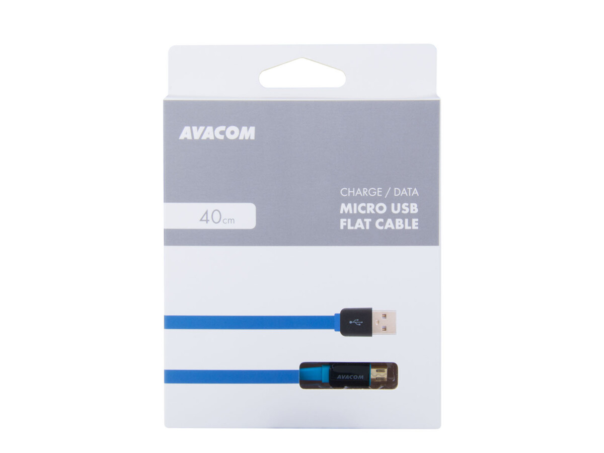 AVACOM MIC-40B kabel USB - Micro USB, 40cm, modrá