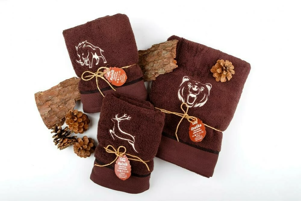 Osuška pro myslivce z mikrobavlny - 70x140 cm - MEDVĚD