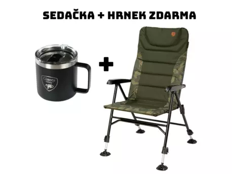 Giants fishing Sedačka Chair Long Back + nerezový thermo hrnek 400ml ZDARMA!