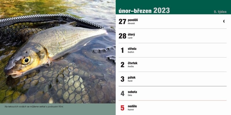 Stolní rybářský kalendář na rok 2023
