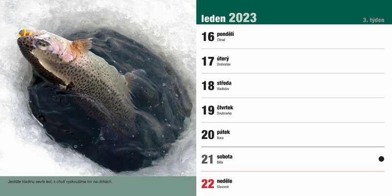 Stolní rybářský kalendář na rok 2023