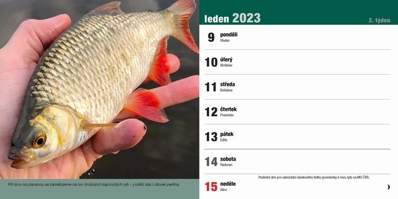 Stolní rybářský kalendář na rok 2023