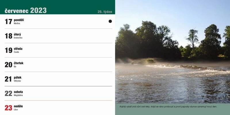 Stolní rybářský kalendář na rok 2023