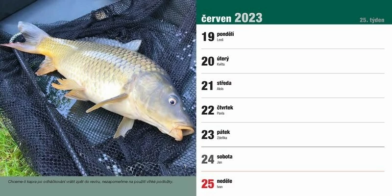 Stolní rybářský kalendář na rok 2023