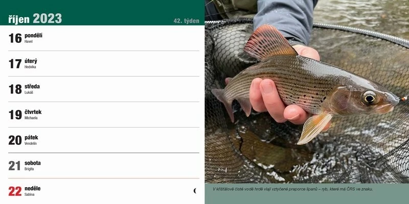 Stolní rybářský kalendář na rok 2023