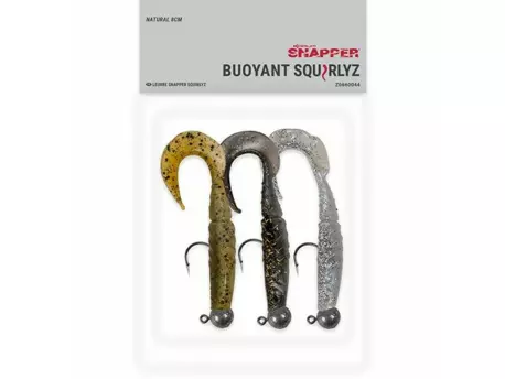 Korum Snapper gumová nástraha Buoyant Squirlyz 8cm 3ks Natural AKCE
