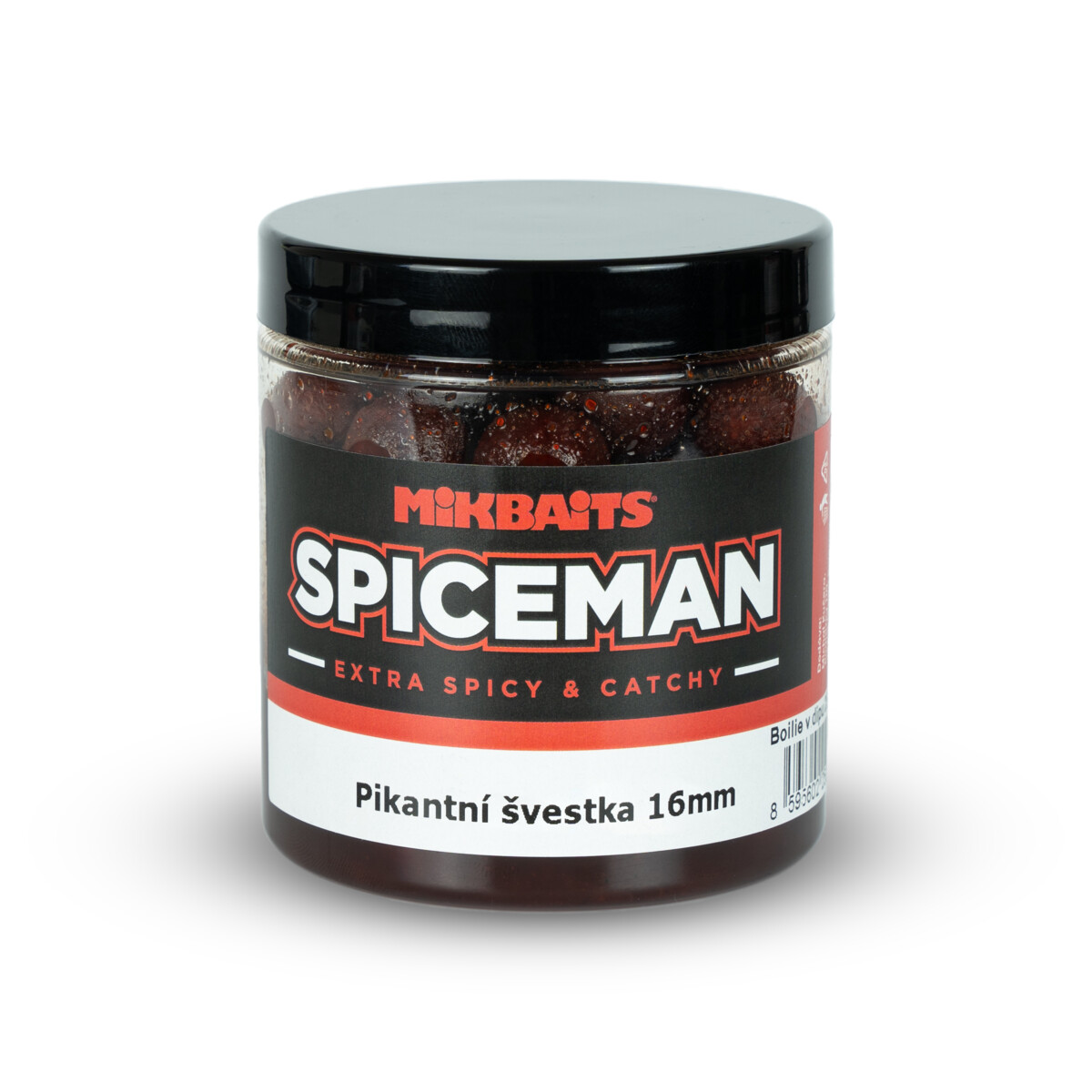 MIKBAITS Spiceman boilie v dipu 250ml - Pikantní švestka 16mm  