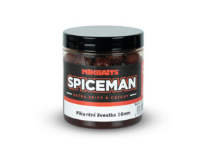 MIKBAITS Spiceman boilie v dipu 250ml - Pikantní švestka 16mm  