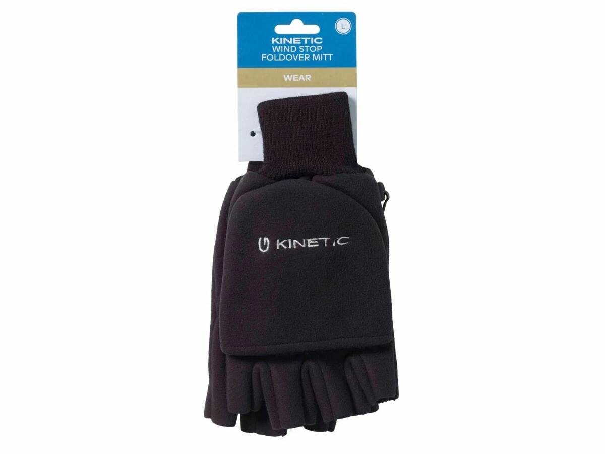 Kinetic Rukavice Wind Stop Fold Over Mitt Black VÝPRODEJ