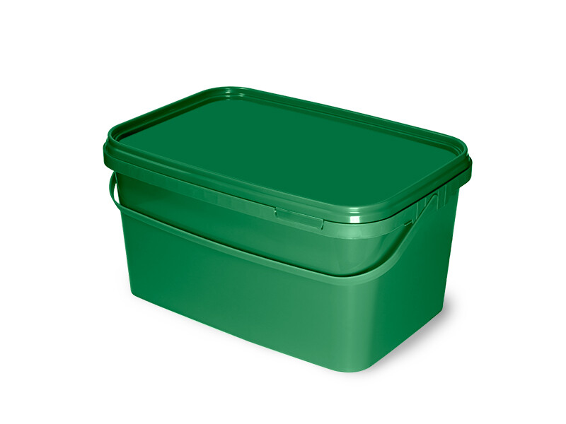 Hranatý kbelík s víkem Delphin CLASSA / zelené
