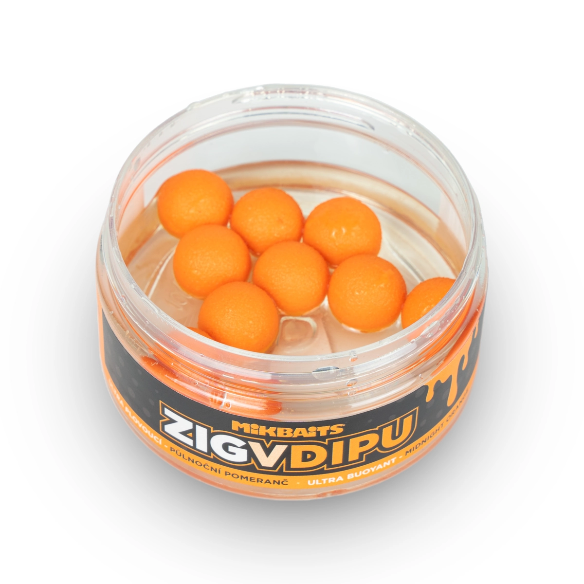MIKBAITS Zig ultra plovoucí v dipu - Půlnoční pomeranč 15mm