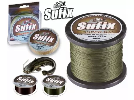 Sufix Super Cat pletená šňůra 100kg/300m Olivově zelená