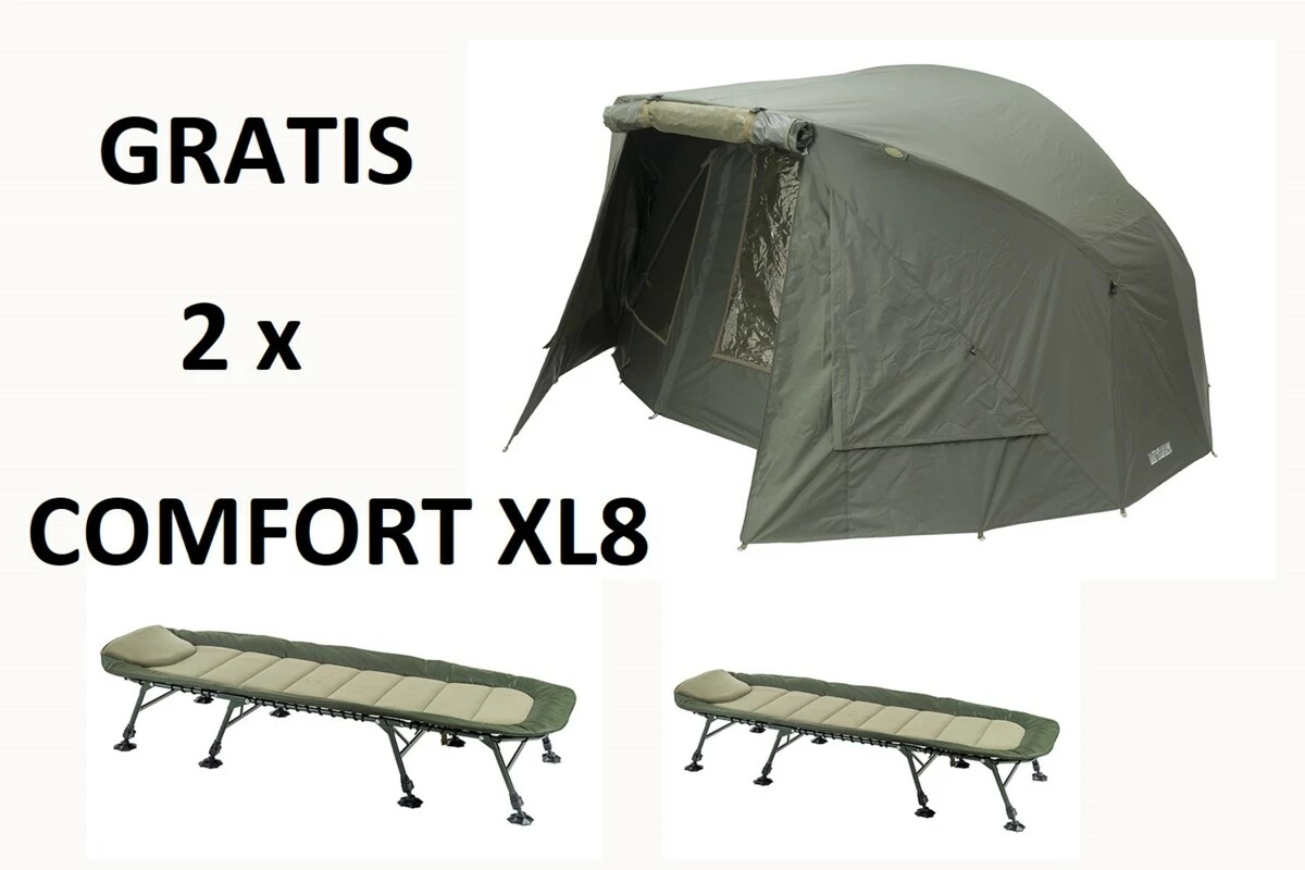 MIVARDI Bivak New Dynasty XL + Přehoz + 2x lehátko Comfort XL8