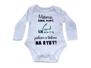 LK Baits body dlouhý rukáv Mámo zabal pleny zelený nápis