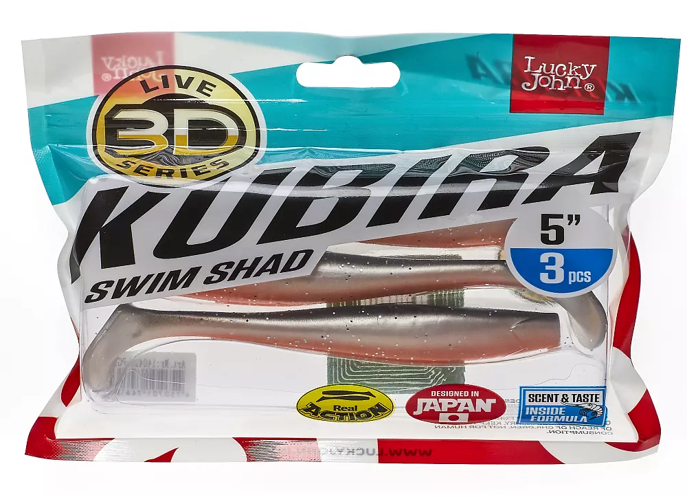 Lucky John 3D Kubira Swim Shad 5" Blistr 3ks