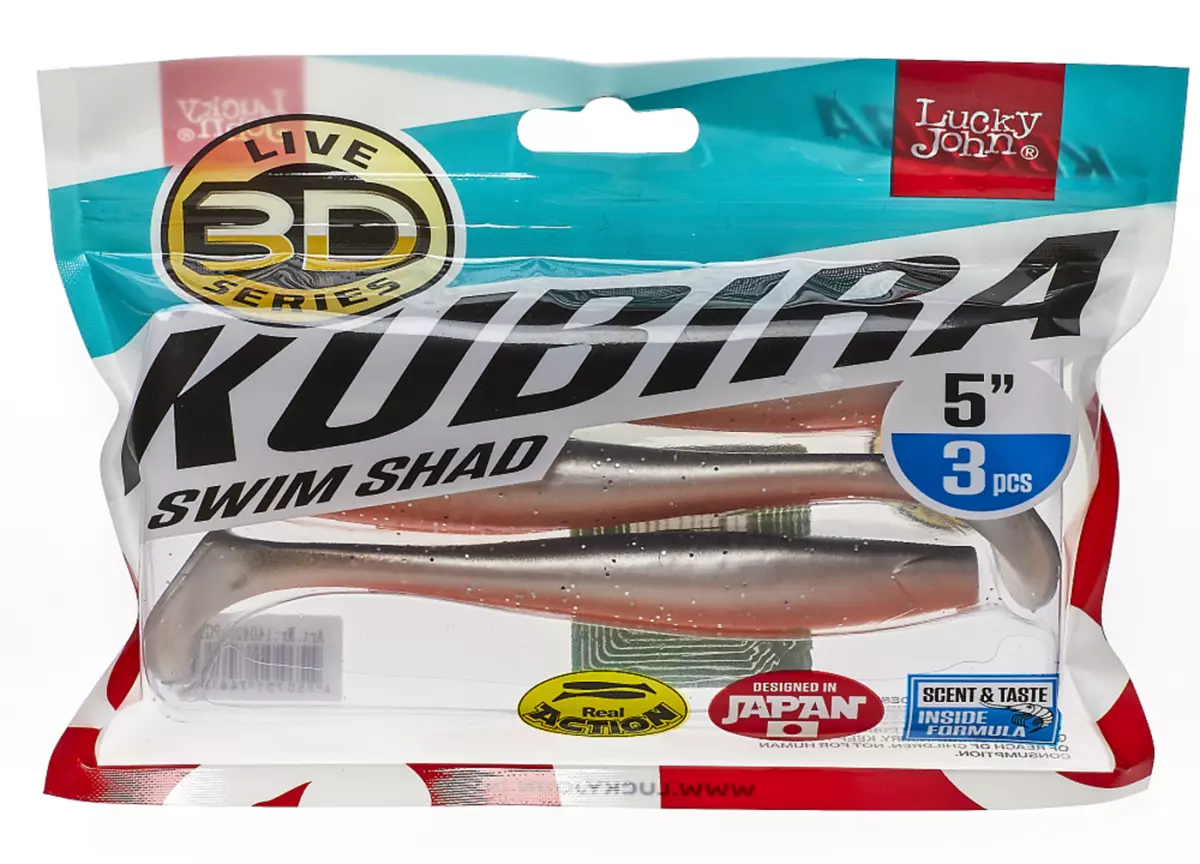 Lucky John 3D Kubira Swim Shad 5" Blistr 3ks