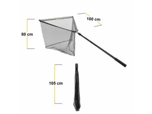 Fencl kaprový podběrák CARP 100 / 2díl s pogumovanou sítí