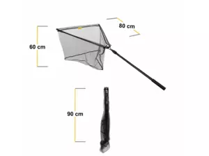 Fencl kaprový podběrák CARP 80 / 2díl s pogumovanou sítí