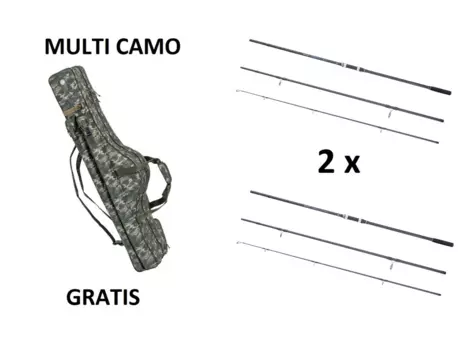 MIVARDI 2x Prut Sentinel Carp 360H + Obal Multi Camo 130 