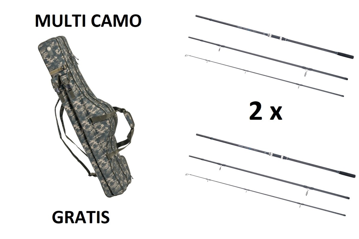 MIVARDI 2x Prut Sentinel Carp 360SH + Obal Multi Camo 130 