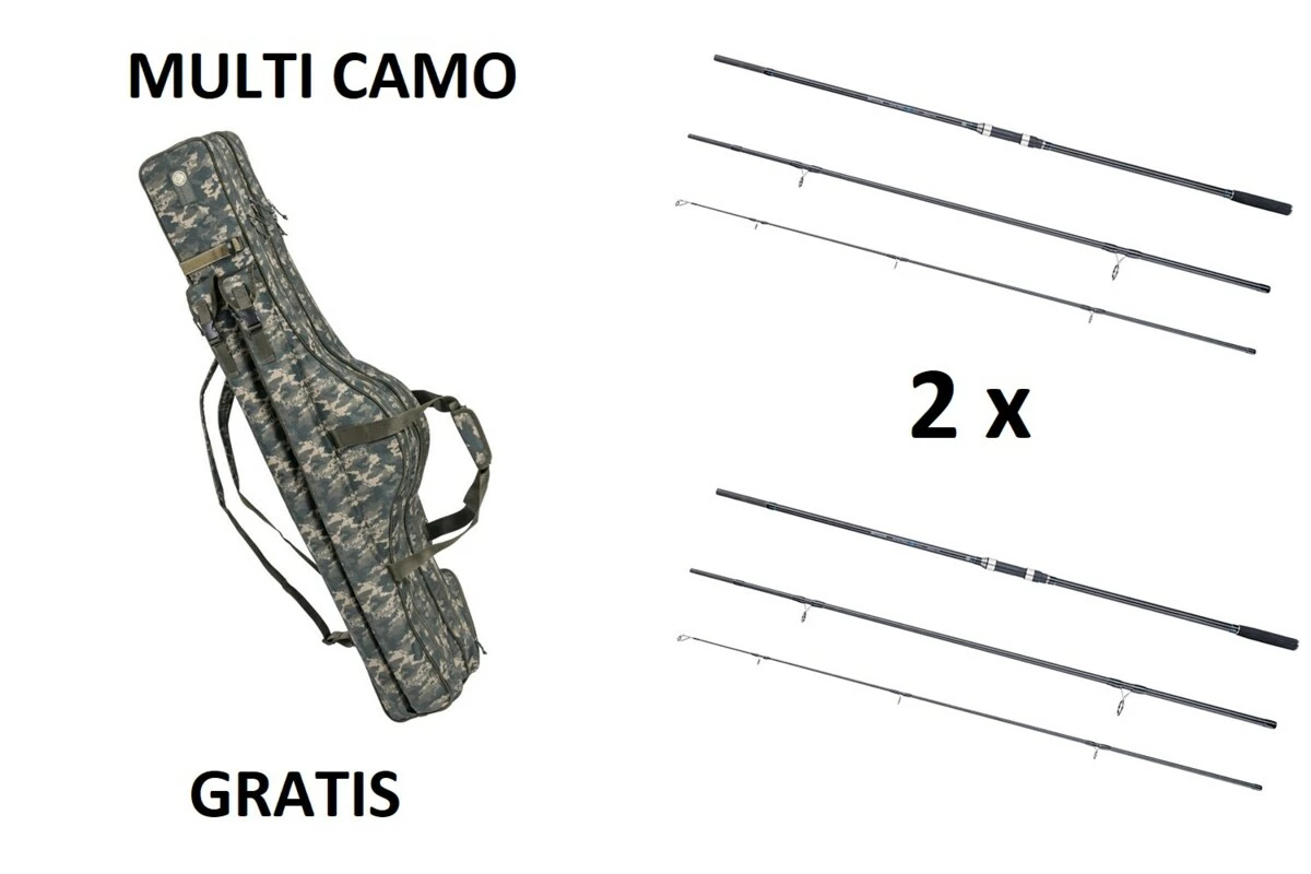 MIVARDI 2x Prut Sentinel Carp 360SH + Obal Multi Camo 130