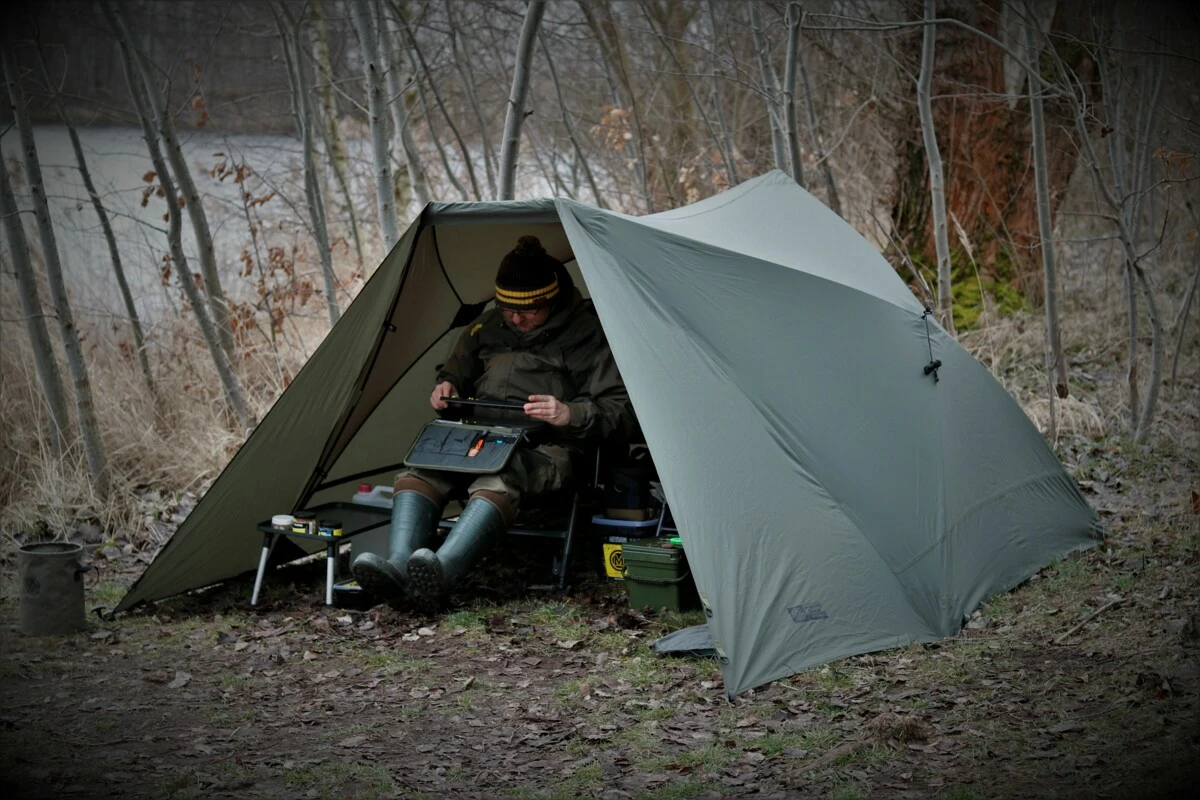 MIVARDI Přístřešek Quick Set + křeslo CamoCODE Express