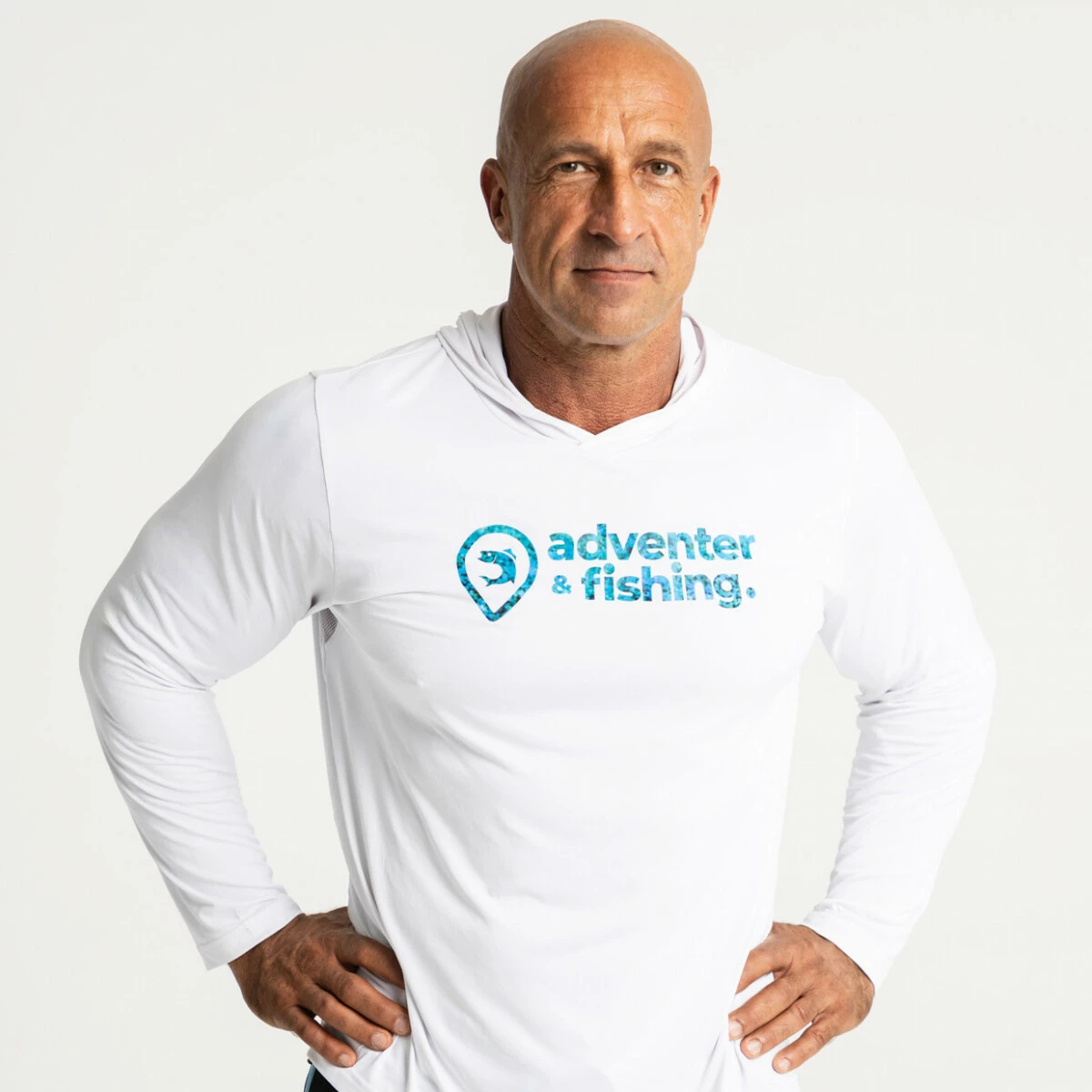 Adventer & fishing Funkční hoodie UV tričko White & Bluefin