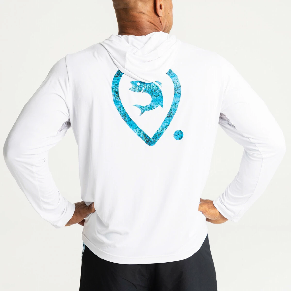 Adventer & fishing Funkční hoodie UV tričko White & Bluefin