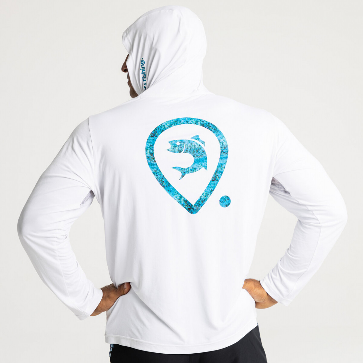 Adventer & fishing Funkční hoodie UV tričko White & Bluefin