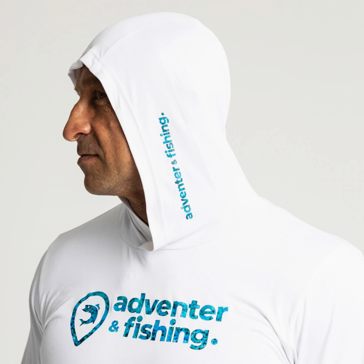 Adventer & fishing Funkční hoodie UV tričko White & Bluefin