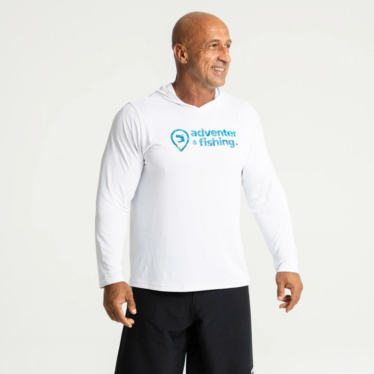Adventer & fishing Funkční hoodie UV tričko White & Bluefin