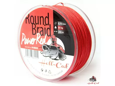 Hell-Cat Splétaná šňůra Round Braid Power Red Metráž VÝPRODEJ