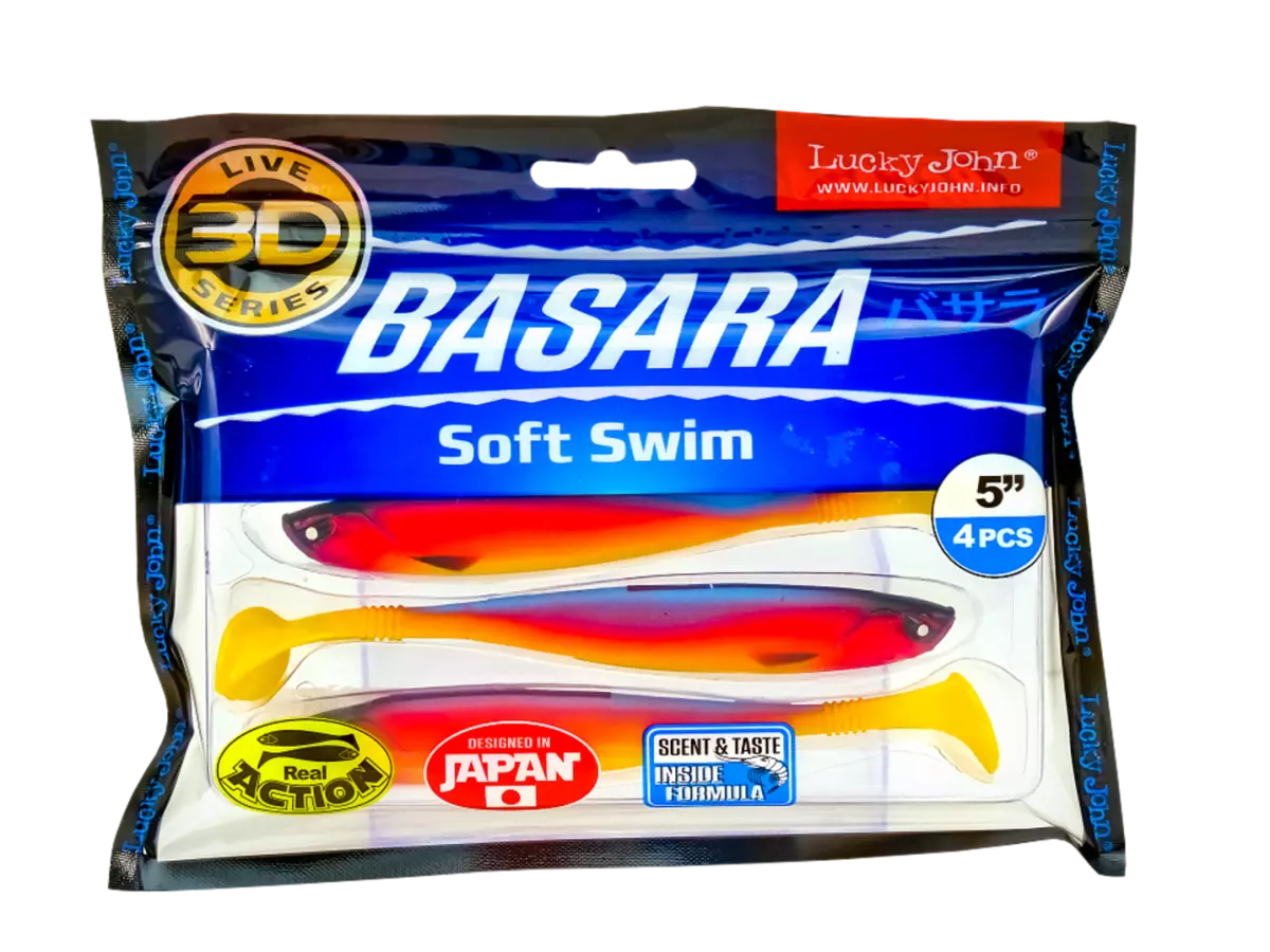 Lucky John 3D Basara Soft Swim 5" barva PG07 - 4ks