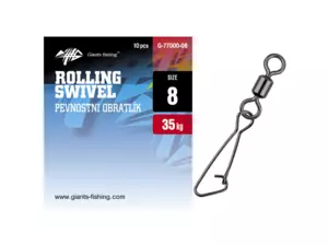 Giants fishing Pev. obratlík s karabinkou Rolling Swivel with Hooked Snap 10ks