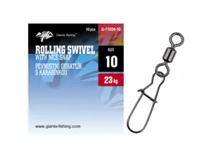 Giants fishing Pev. obratlík s karabinkou Rolling swivel with nice snap 10ks