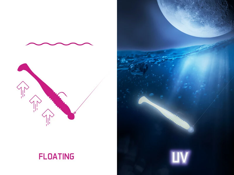 Umělá nástraha Delphin ZANDERA FlexiFLOAT UVs / 5ks