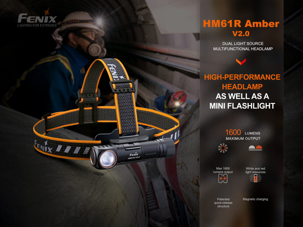 FENIX Nabíjecí čelovka HM61R Amber V2.0