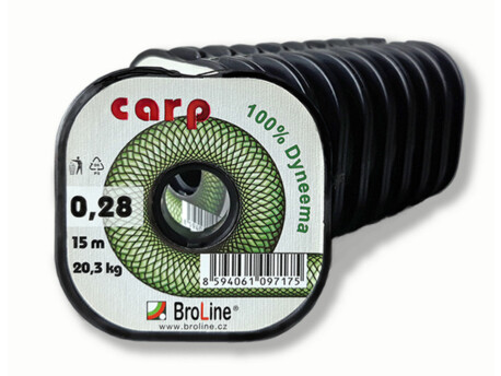 BROLINE S.R.O. Carp Dyneema - oválná/tm.zelená/10 m/0,12 mm/8,1 kg