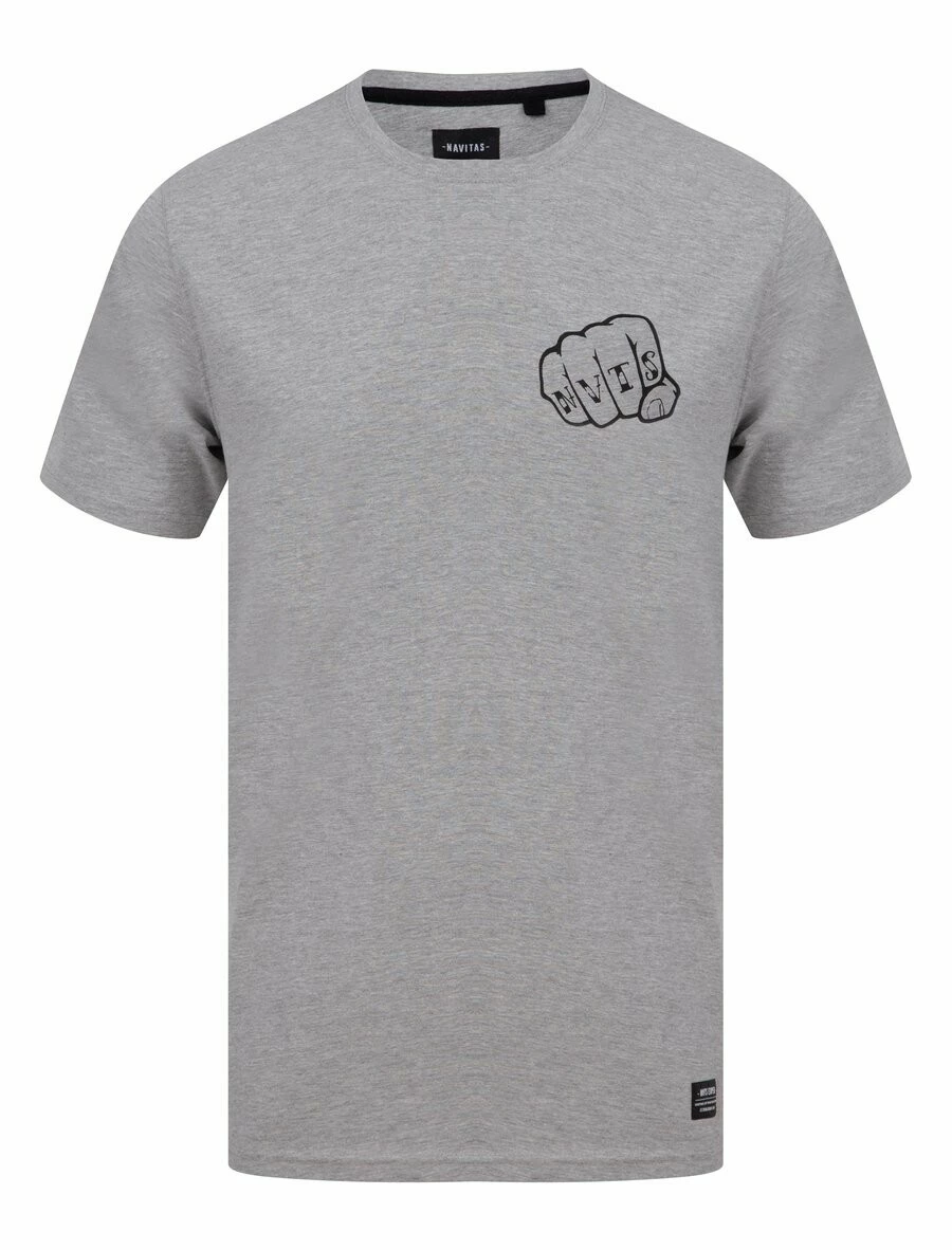Navitas Tričko Knuckles Tee Grey Marle