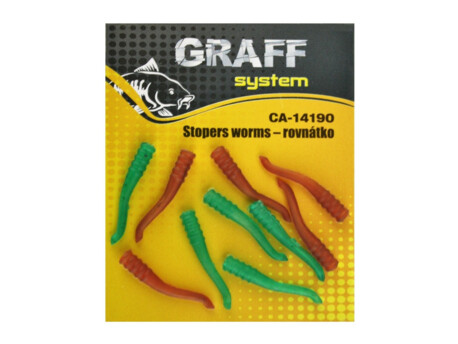 Graff Rovnátko Stopers Worms Zelené/hnědé 10ks