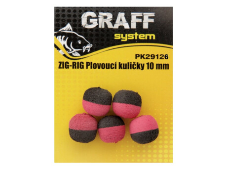 Graff Zig-Rig Plovoucí kuličky 10mm Černá/Červená