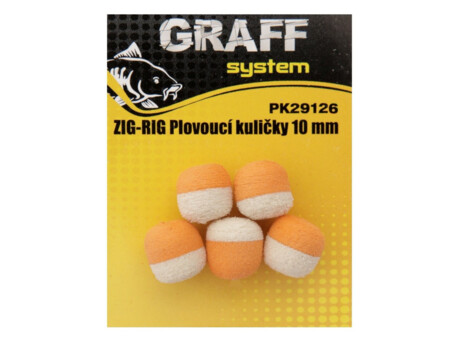 Graff Zig-Rig Plovoucí kuličky 10mm Bílá/Oranžová