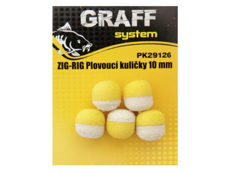 Graff Zig-Rig Plovoucí kuličky 10mm Žlutá/Bílá